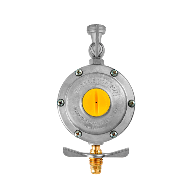 Regulador para Gas 506/10 com mangueira de malha metálica 1,20m Aliança